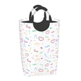 thumbnail image 1 of Waterproof Collapsible Laundry Hamper, Love Graffiti Aluminum Handle Laundry Bag Storage Basket, 50L, 1 of 6