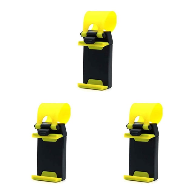 Kenally Soporte para teléfono móvil Rotación libre Instalación práctica Soporte para teléfonos ABS Accesorio de estabilidad Soportes para amarillo 3piezas Kenally CBP025474