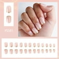 thumbnail image 7 of KUFptva 24 Pcs French Tip Press On Nails Short Square False Nails Reusable Acrylic Nails Glossy Full Covers Stick On Nails, 7 of 7
