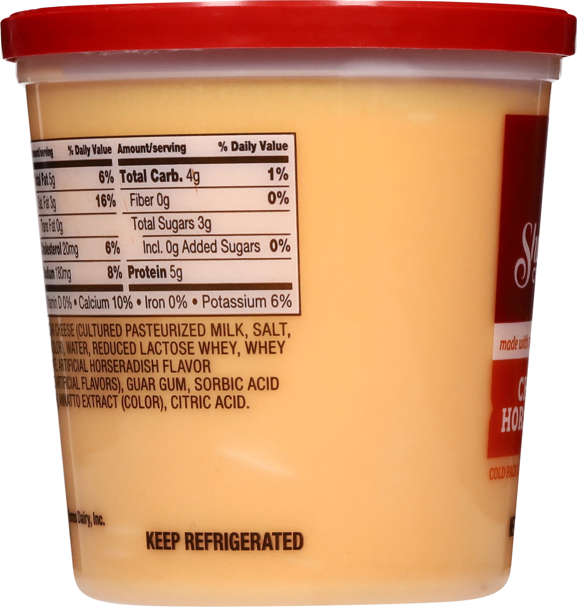 Shullsburg Creamery Horseradish Cheddar Spreadable Cheese Spread, 13 oz, Tub, Refrigerated