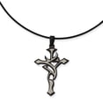 thumbnail image 1 of Collier Croix en Acier Inoxydable Plaqué Noir et Gris 18 Po, 1 of 3