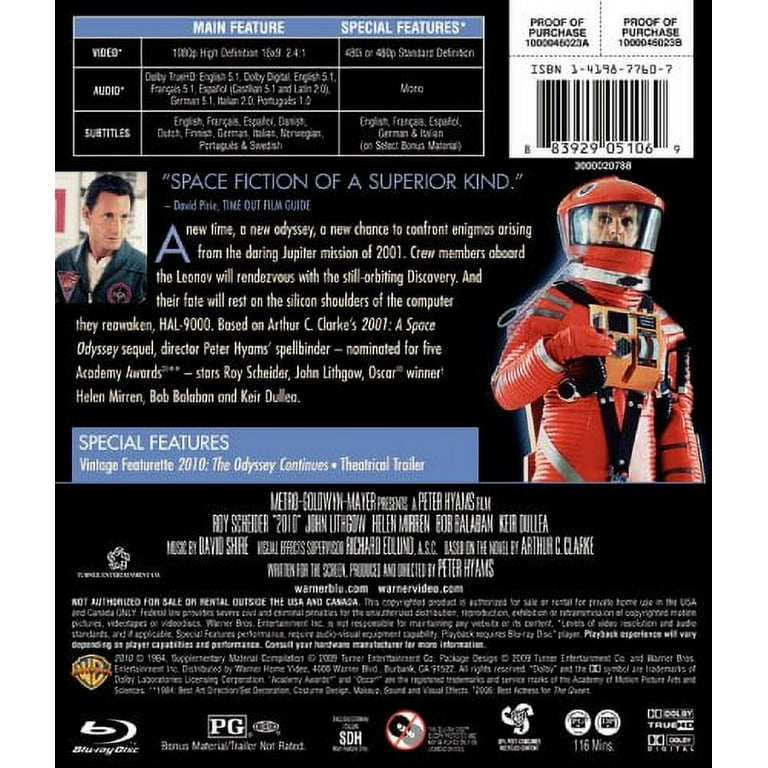 Warner Bros. 2010: A Space Odyssey Sequel, Blu-ray - Walmart.com
