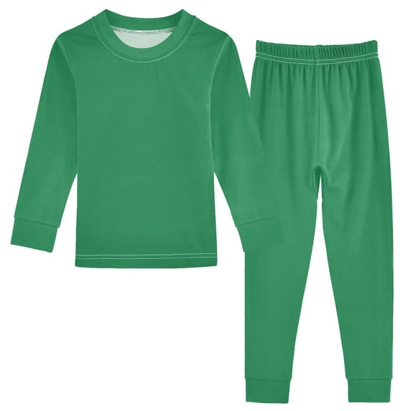 joogoo Teal Green 2 Piece Long Sleeve Tee and Pants Cotton Pajama Set 5Y