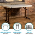 thumbnail image 5 of Lifetime 4 Foot Rectangle Folding Table, Indoor/Outdoor Commercial Grade, Almond (80568), 5 of 10