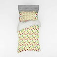 thumbnail image 2 of Fruit Duvet Cover Set, Simple Hand Drawn Minimalist Apples Repetitive Illustration, Bedding Set with Shams and Fitted Sheet, 3 Sizes, by Ambesonne, 2 of 3