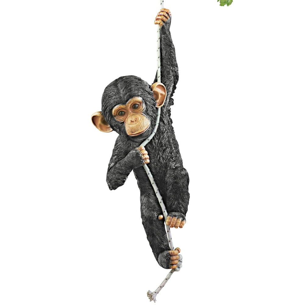 Collections Etc Swinging Monkey Hanging Yard Decoration, Black