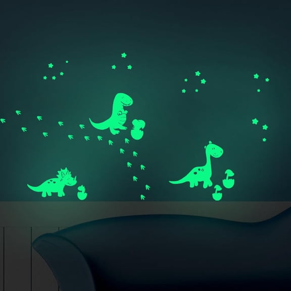 Glow in The Dark Wall Stickers,2 Pack Revamp Dinosaur Stickers Wall Decal for Boys Girls and Kids Bedroom,Dino Wall Stickers for Living Room Decorations,Decorations for Home Sweet Home.