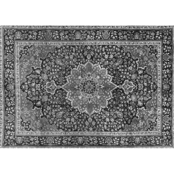 Ahgly Company Indoor Rectangle Medallion Gray Traditional Area Rugs, 5' x 8'