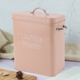 thumbnail image 3 of Metal Laundry Room Container Dual Side Handles Spoon Lid Farmhouse Laundry Powder Container Washing Powder Rice Dog Food Storage Box, 3 of 9