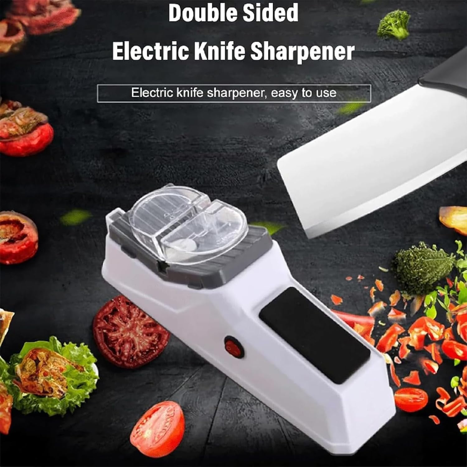 YEPOLERCE Electric Knife Sharpener, Professional 3-Second Fast Sharpening with Stable Non-Slip Base for Kitchen Knives