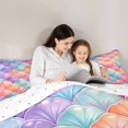 thumbnail image 4 of Homewish Rainbow Seashell Full Size Comforter Sets For Girls,Coastal Beach Bedding Comforter Set,Reversible,3-Piece,1 Comforter and 2 Pillowcases, 4 of 7