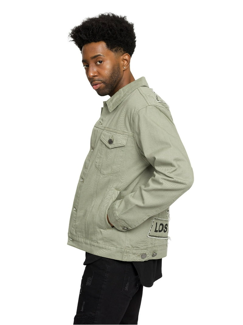 Victorious Men's Colored City Patch World Tour Denim Jean Jacket