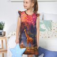 thumbnail image 4 of Balery Lantern Giraffes Magical Forest Camisón de princesa para niñas, pijama de algodón con mangas abullonadas, suave y bonito.-Large, 4 of 6