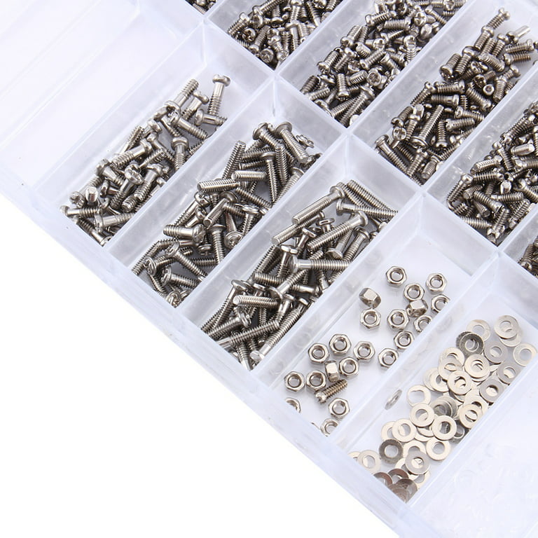 Eyeglasses Screws, Small Tiny Screws Nut Washer Assortment Stainless Steel  And Plastic Small Screw Kit For Very Few Watches For Clocks For Glasses 