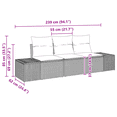 thumbnail image 5 of vidaXL 3 Piece Garden Sofa Set with Cushions Gray Poly Rattan, 5 of 5