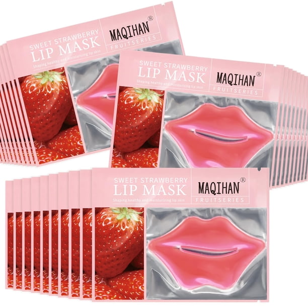 Mascarilla labial MAQIHAN Hidratante 30 unidades de parches labiales rosas