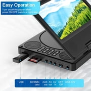 PJGCWB 9.5'' Portable DVD Player for Kids, 7.5'' Swivel Screen, Region Free for Car Travel