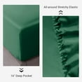 thumbnail image 5 of THXSILK Silk Fitted Sheet, 100% Pure 19 Momme Mulberry Silk, Only Seamless Bedding Set with 16'' Deep Pocket Elastic Adjustable(King Size 76''x80''+16”, Emerald Green), 5 of 9