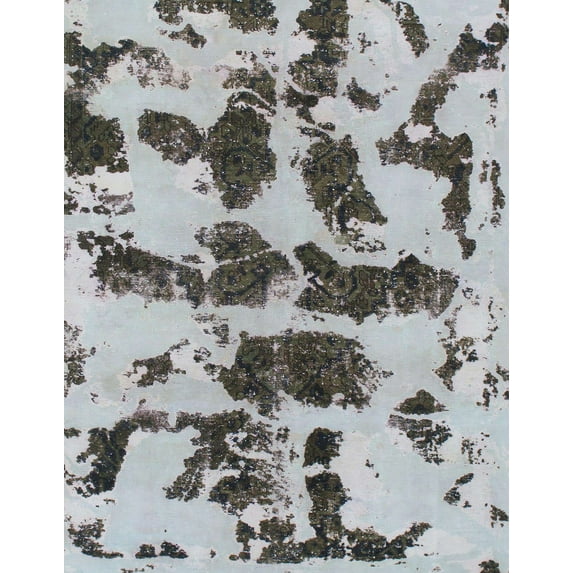 Ahgly Company Machine Washable Indoor Rectangle Abstract Metallic Silver Gray Area Rugs, 8' x 10'