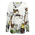 thumbnail image 4 of Calvin And Hobbes Womens T Shirts V Neck Long Sleeve Tops Causal Loose Summer T-Shirts 5XL, 4 of 7