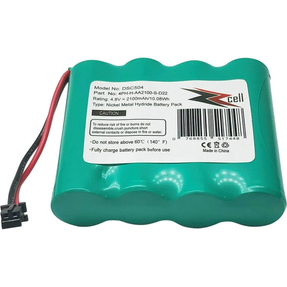 ZZcell Battery Replacement for DSC WTK5504 Wireless keypad WS4920HE Wireless Repeater 4PH-H-AA2100-S-D22,17000153, WKA5504, DSC-BATT2148V Alarm System 4.8V 2100mAh