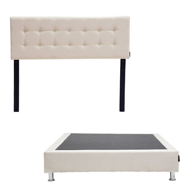 Box Base Cama Matrimonial + Cabecera Bilbao Beige