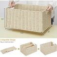 thumbnail image 6 of Wicker Storage Basket, Set of 2 Hand-Woven Paper Rope Wicker Basket, Small Storage Baskets for Organizing Toilet Paper Basket, Foldable Large Cube Storage Organizer Bins for Shelves (Beige), 6 of 14