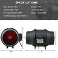 thumbnail image 3 of Jaxpety 6" Inch Inline Duct Fan Ventilation Plastic Fan Fits 6" Air Ducts, 3 of 10