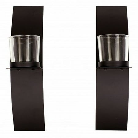 

Set Of 2 Black Votive Holder Wall Sconce