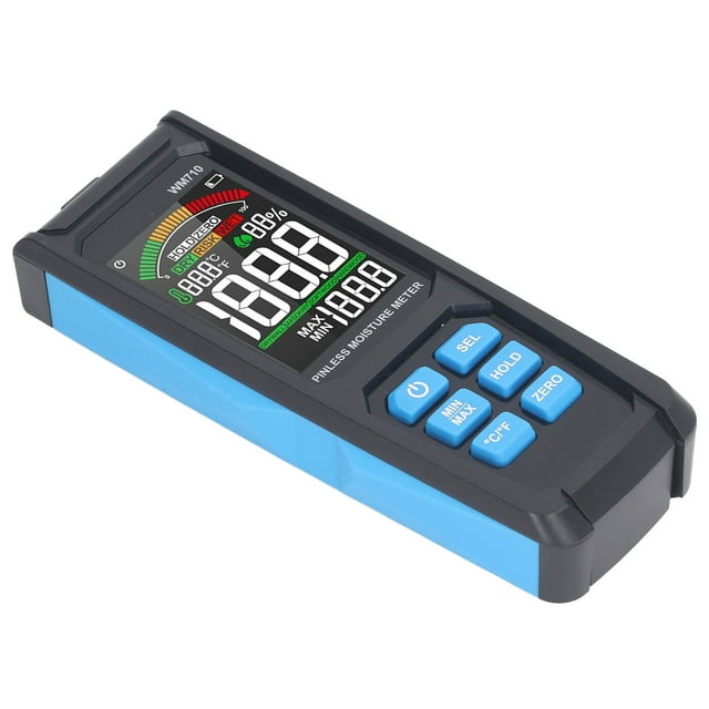 Probador De Humedad, Apagado Automático De Alta Precisión Detector De Humedad Digital Inducción No Destructiva Con Retroiluminación Para Materiales De Construcción