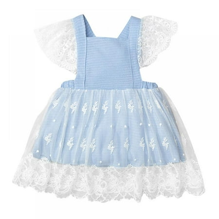 

Baby Girl Flower Lace Princess White Long Lace Dress Kids Party Wedding Prom Gown 0-24 Months
