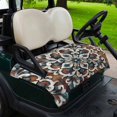 thumbnail image 2 of Golf Cart Seat Covers for 2 Seater, Brown Teal Boho Soft Microfiber Cart Seat Towel Blanket, Ethnic Rustic Abstract Flowers Absorbent Breathable Non Slip Bench Seats Protector for Golf Course 51"x31", 2 of 9