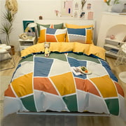 Luxury simple cotton bedding four-piece set 100% cotton Nordic wind bed sheet and bed hat four-piece quilt cover pillowcase.