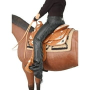 Tough 1 Smooth Leather Chap with Fringe, Black, X-Small