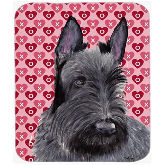 Scottish Terrier Hearts Love And Valentines Day Mouse Pad, Hot Pad Or Trivet