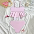 thumbnail image 4 of Mercatoo Teen Girls Swimsuits 2 Piece Bathing Suit Cute Flower Print Spaghetti Strap Triang1e Bikini Set Tween Cute Soft Swimwear, 4 of 6