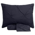 thumbnail image 2 of Sweet Home Collection, Luxurious 3 Piece Microfiber Pinch Pleat Pintuck Duvet Cover & Pillow Sham Set - Navy, Queen, 2 of 5