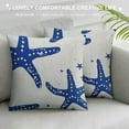 thumbnail image 3 of JEUXUS Blue Beach Decor Lumbar Throw Pillow Cover with Beach Quote/Starfish Cushion Covers Summer Holiday Beach House Decorative Rectangular/Waist Pillowcases, 3 of 5