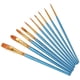 thumbnail image 1 of Juego de 10 pinceles para pintar, pinceles planos de acuarela azules, kit de pintura, 1 of 7