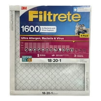 Filtrete 1600 MPR Ultra Allergen 2X Bacteria and Virus Filter, 18x20x1, 4 Pack