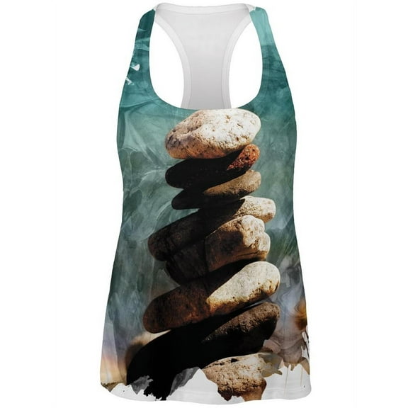 Find Your Balance Yoga Meditation All Over Womens Work Out Tank Top Multi 2XL