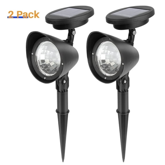 VIIWII Solar Lights Outdoor LED Landscape Spotlights for Garden Walkway Yard Porch Pool 2 Packs