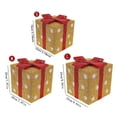 thumbnail image 5 of Lighted Gift Boxes Indoor Outdoor Christmas Decorations For Christmas Tree Porch Home/ Christmas tree decoration gold high-end frosted gift box with light (15cm) gold A ribbon bow color random, 5 of 9