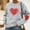 Gray, variant on Fashion Women's Print Casual Long Sleeve Round Neck Ladies Loose Sweatshirt Tops Blouse