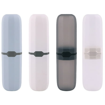 4pcs Portable Toothbrush and Toothpaste Storage Boxes with Covers, Travel Toothbrush Holders, Assorted Colors