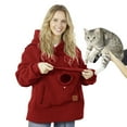 thumbnail image 5 of Pet Care Hoodie Long Sleeve Warm Fleece Fall Winter Pullover Sweatshirt with Dog Cat Pouch for Outdoor Walking, 5 of 9