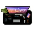 thumbnail image 6 of Seville Classics Airlift Electric Height Adjustable Desk with Tempered Glass Top, USB Charging Ergonomic Sit Stand Modern Home Office Workstation, 47.5" x 24" Pull Out Drawer, Black, 6 of 15
