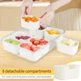 thumbnail image 3 of 8 Compartment Snack Organizer Divided Dinner Plate with Lid and Handle Portable Snack Container Candy Organizer Fruit Plate 1PC, 3 of 6
