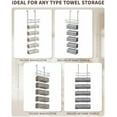 thumbnail image 5 of Hanging Towel Racks for Bathroom No Drill - Over The Door 6-Tier Bath Towel Storage Organizer for Small Bathrooms-Back Door Large Tiered Towel Holder Hanger for Rolled Towels RV Camper Silver, 5 of 7