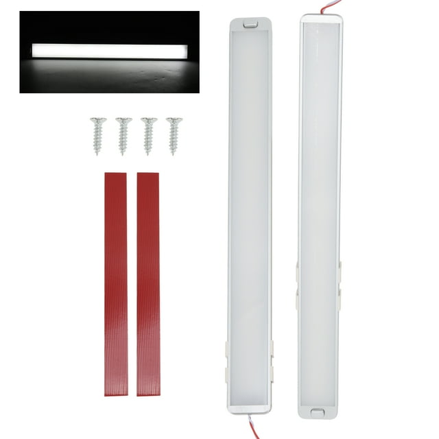 Iluminación interior de automóvil Unique Bargains con 228 perlas de lámpara, tira de luz blanca para automóvil, camión, SUV, casa rodante, RV, autobús, caravana, barco, cuadrada, 2 Pcs